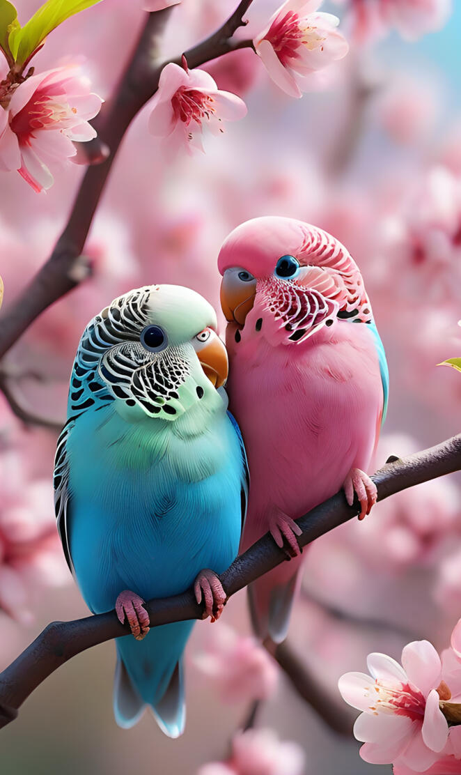 two birds on a branch