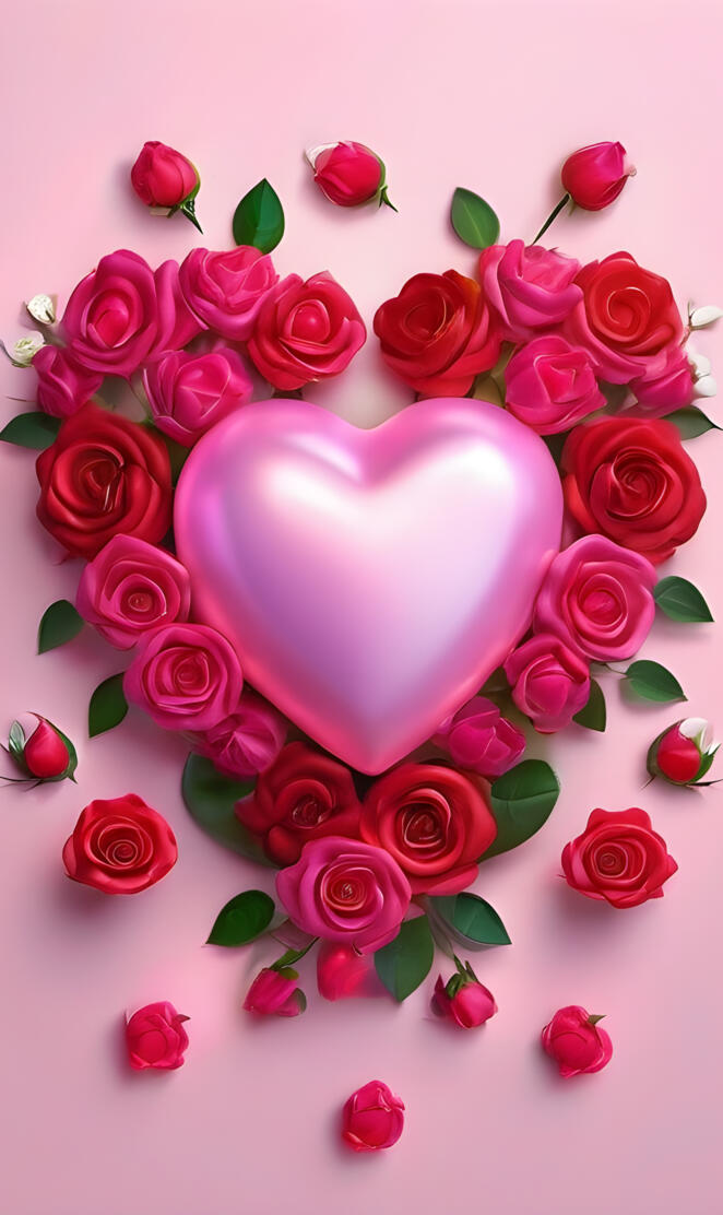 a pink rose with green leaves