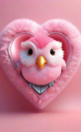 a pink and white stuffed animal