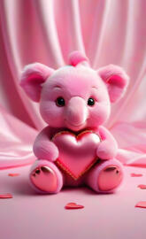 a pink stuffed animal