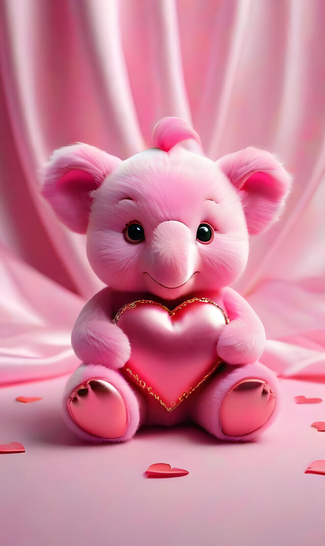 a pink stuffed animal