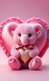 a pink stuffed animal