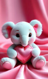 a stuffed animal on a pink surface