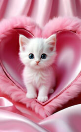 a kitten in a pink blanket