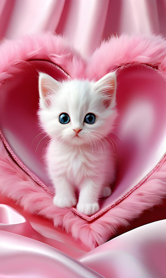 a kitten in a pink blanket