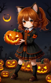 Cutie with a Jack-o'-lantern