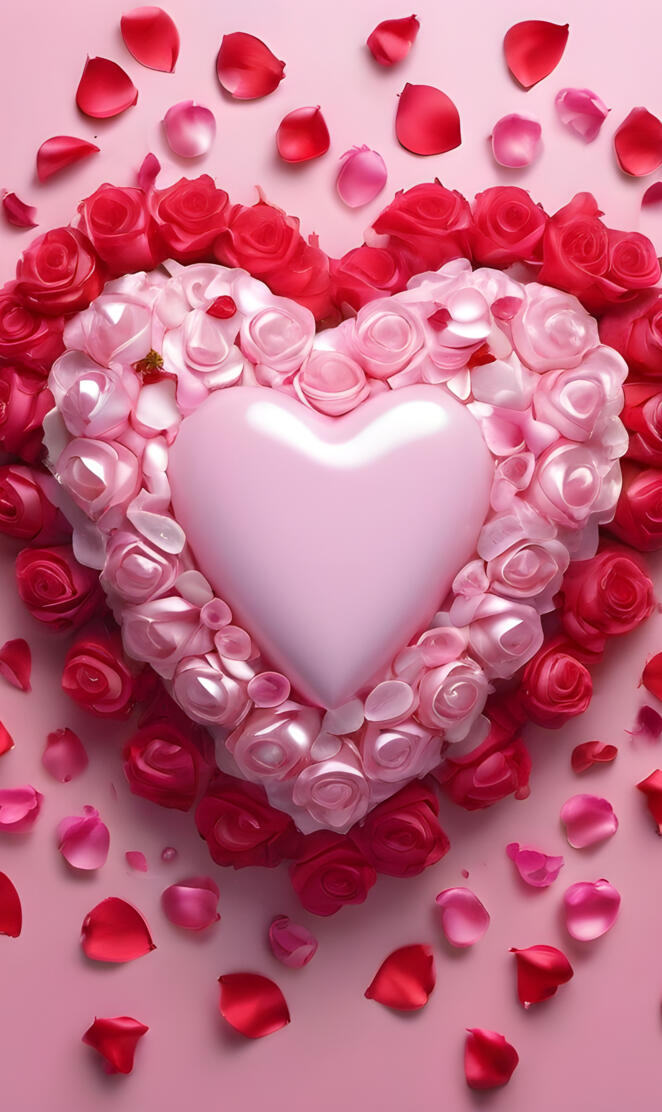 a heart shaped cake with pink roses