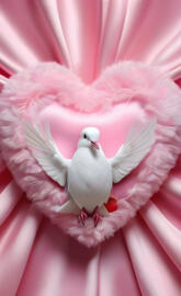 a bird in a pink flower