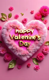 a pink flower with text