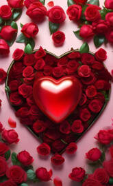 a cake with red roses