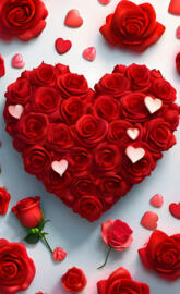 a group of red roses