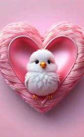 a bird with a pink background