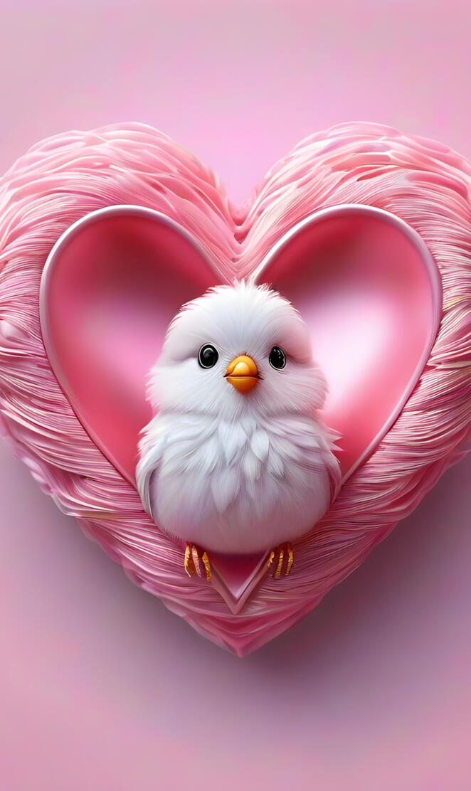 a bird with a pink background