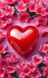 a red cup with pink flowers