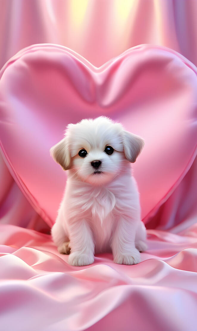 a small white puppy