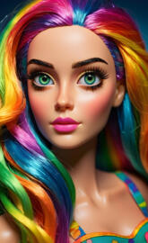 rainbow haired gal