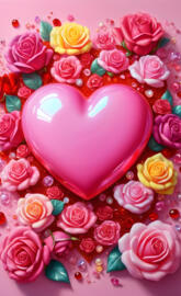 candy hearts and flowers