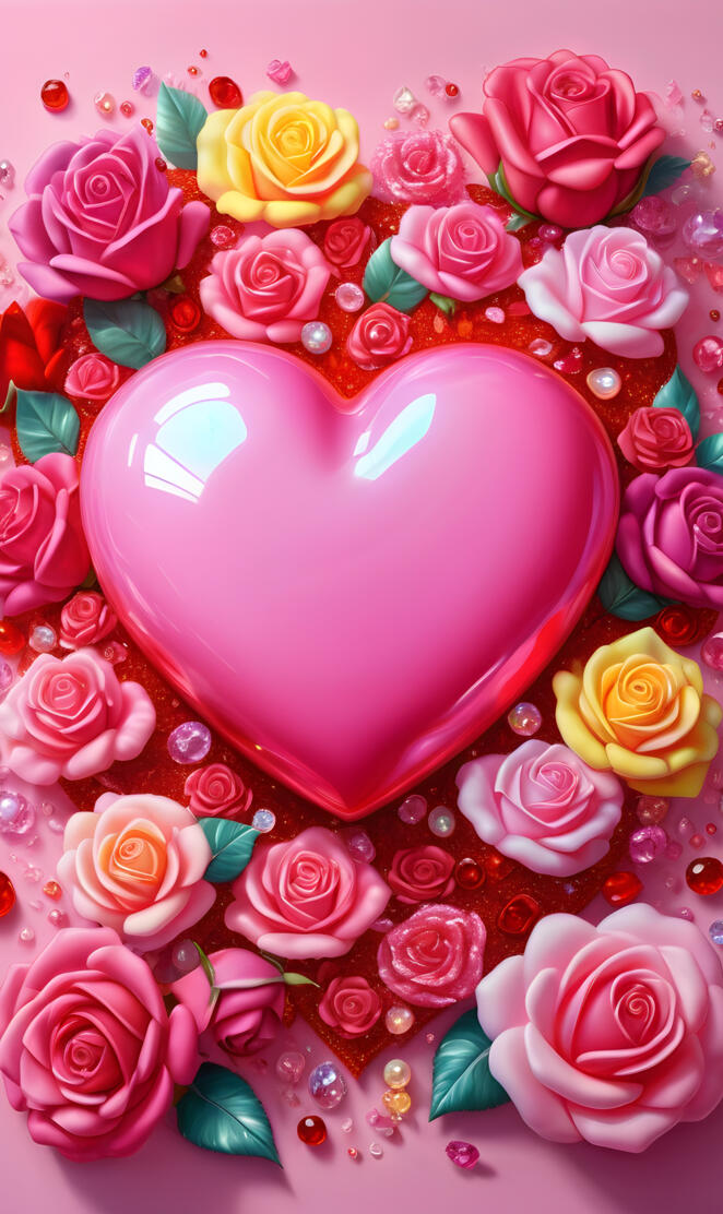 candy hearts and flowers