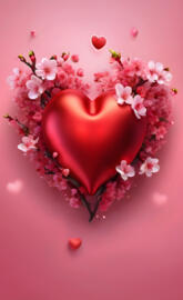 a heart made of flowers