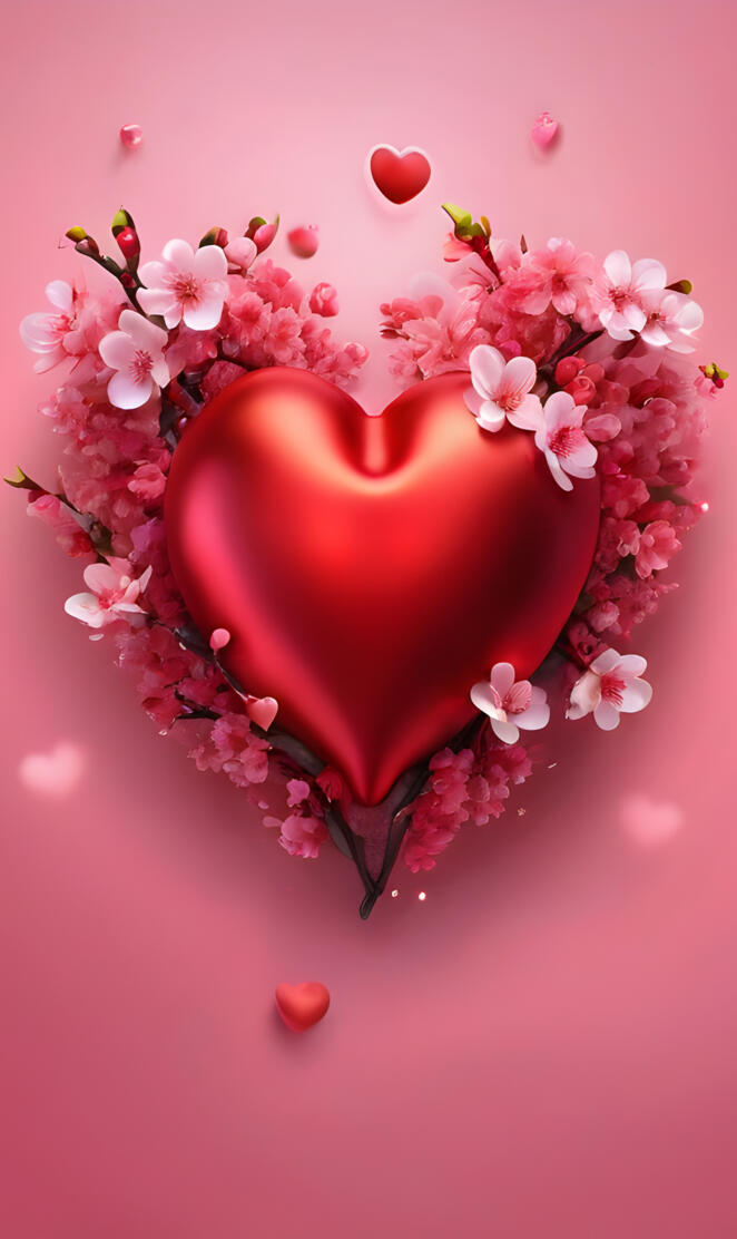 a heart made of flowers