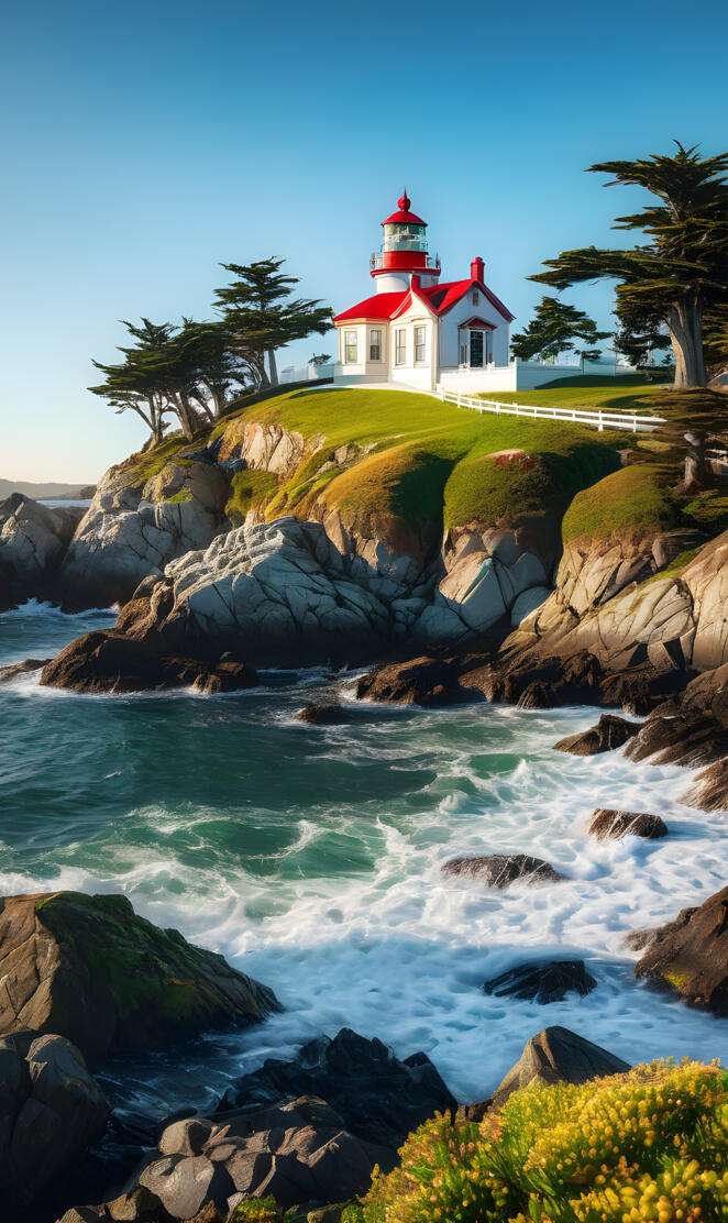 lighthouse on the ocean