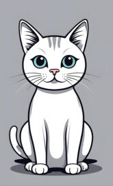 a cat with a sad face