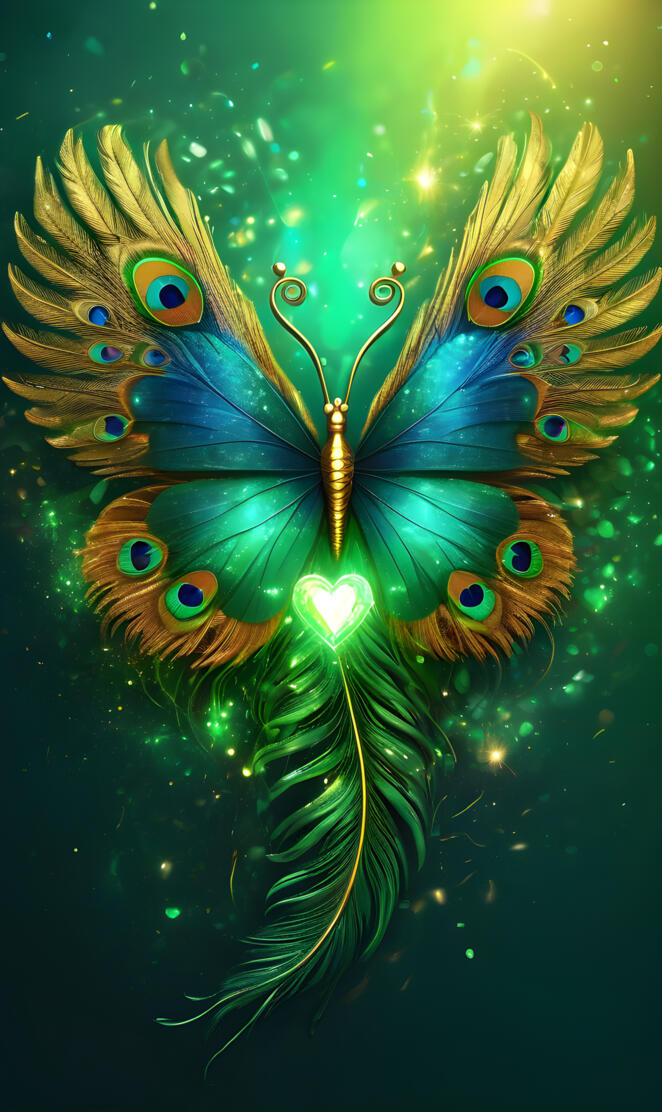 beautiful peacock butterfly and roses