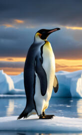 A regal Emperor penguin