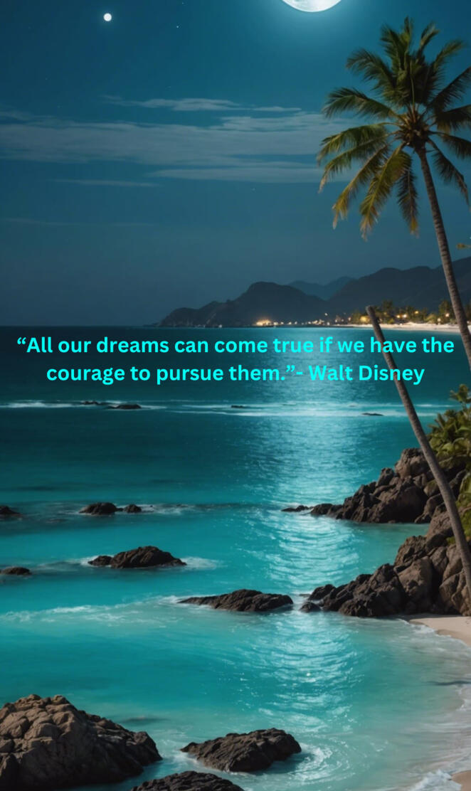 Moonlit Beach 7 - Motivational Quote