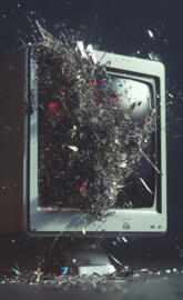 High-Tech Fragmented Monitor Wallpaper