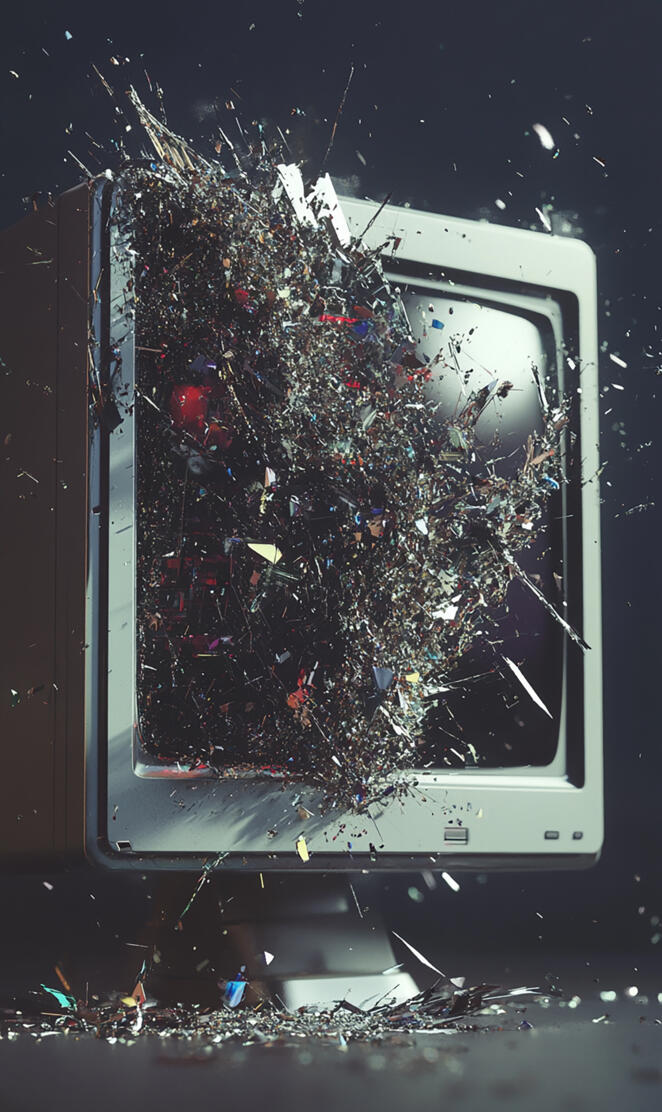 High-Tech Fragmented Monitor Wallpaper