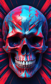 "Neon Fracture: Glitch Skull"