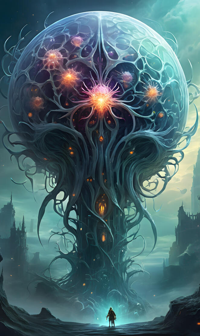 a person standing in a large body of water with a large explosion