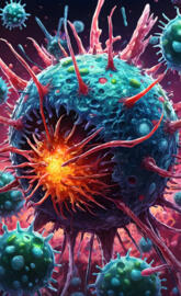 a colorful plant with water drops on it