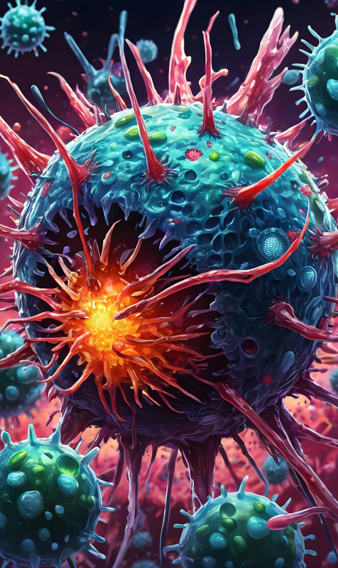 a colorful plant with water drops on it