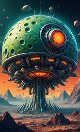 a space ship in space