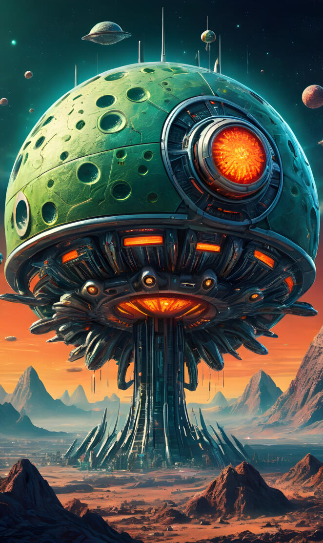 a space ship in space