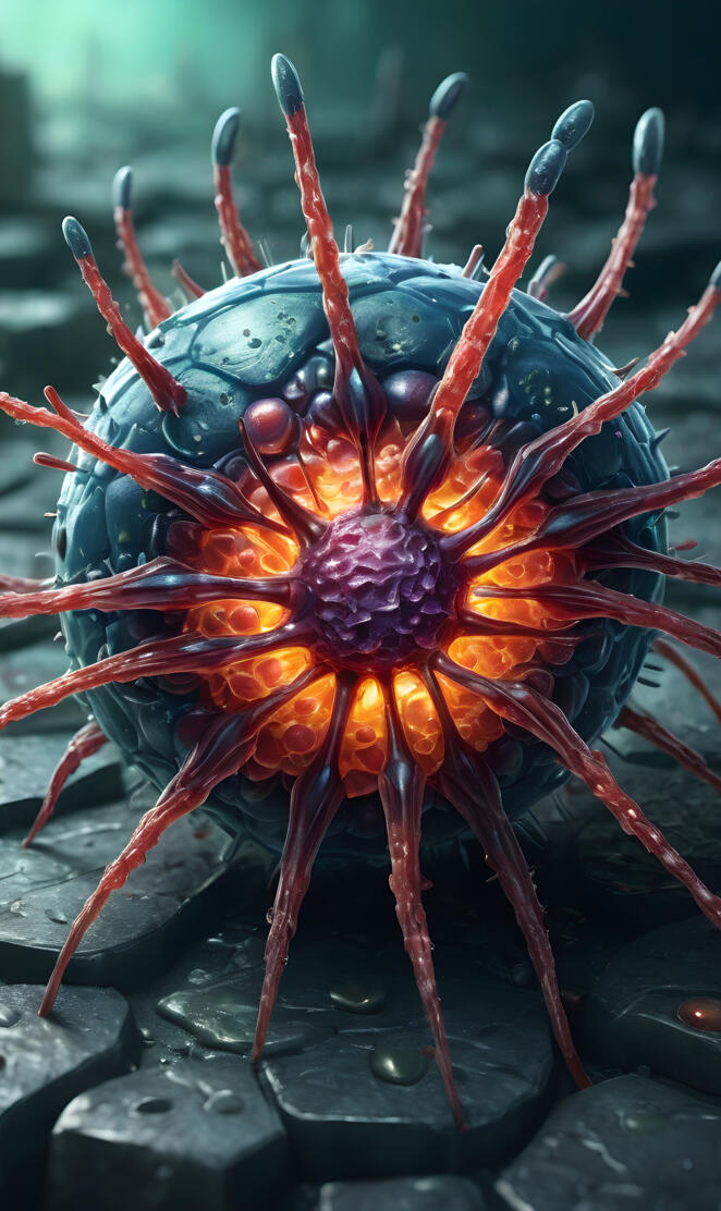 a red and black spider