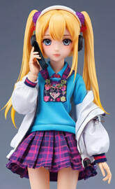 Cute doll talking on her phone.