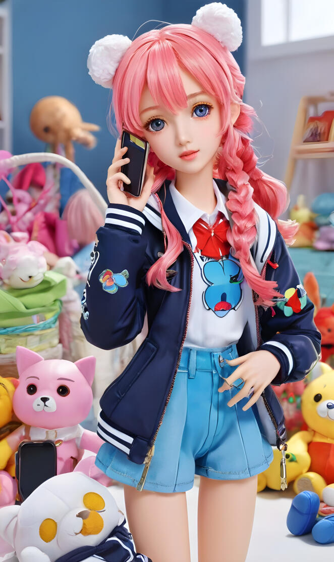 Very cute doll talking to a friend