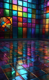 Colorful Stained Glass Squares