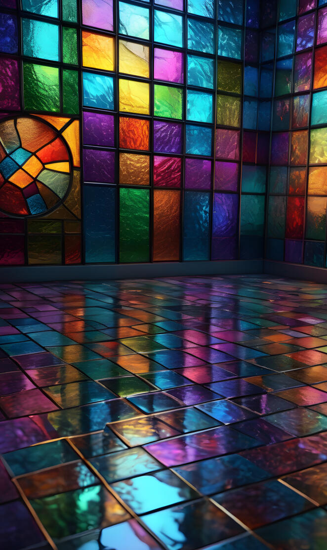 Colorful Stained Glass Squares