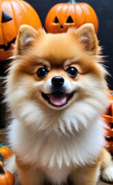 cute pomeranian Halloween cute dog