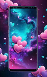 Smoky Colorful Pink Heart's Cell Phone