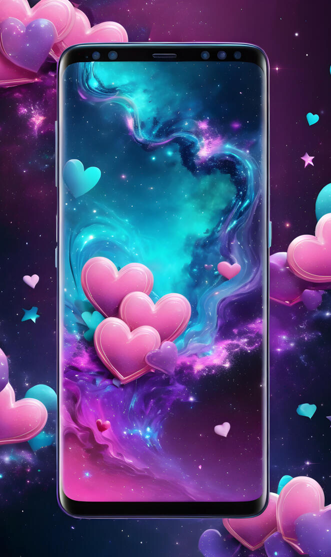 Smoky Colorful Pink Heart's Cell Phone