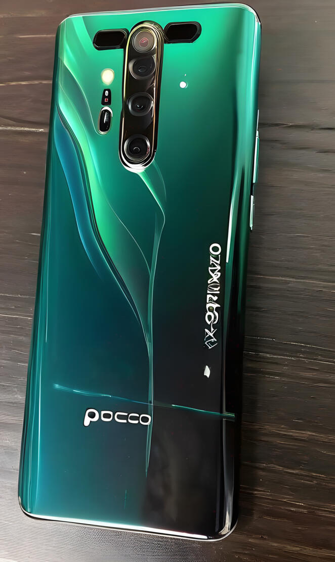 a green and black cell phone