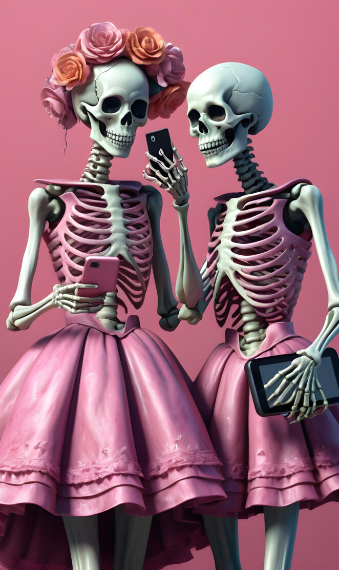 pink Halloween sefie