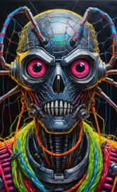 a mask with colorful colors