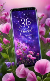 Pink & Purple Sweetpea Flower's Surrounding a
 Cell 📳 📞 FuchsiaM🌺