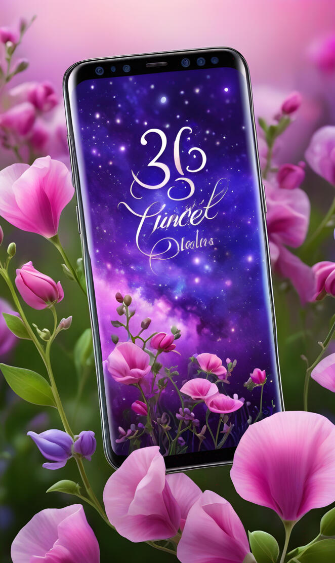 Pink & Purple Sweetpea Flower's Surrounding a
 Cell 📳 📞 FuchsiaM🌺